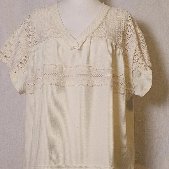 POL Sweaters - POL Cream V-Neck Sweater